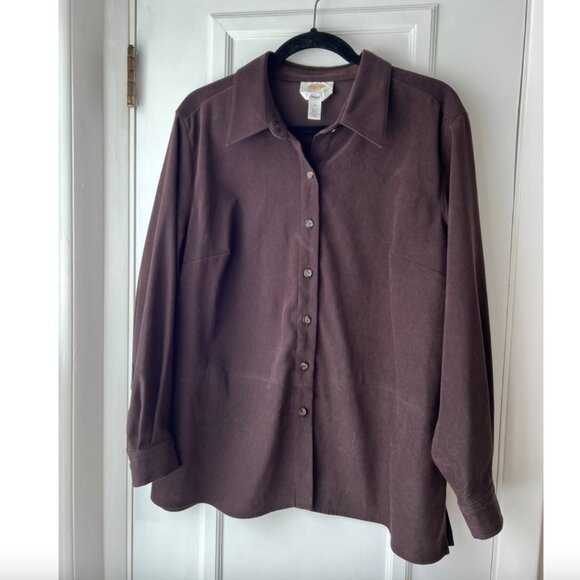 Talbots women's brown button down - Picture 1 of 6